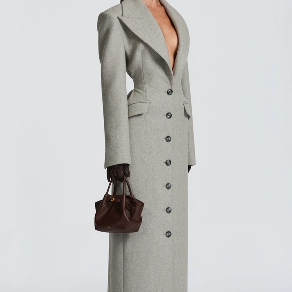 Tailored Long Trench Coat in Light Gray - Picture 2 of 6